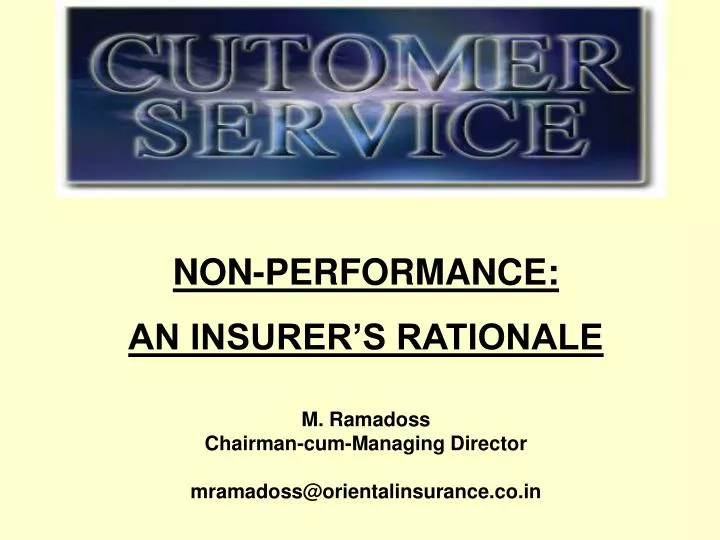 m ramadoss chairman cum managing director mramadoss@orientalinsurance co in