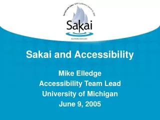 Sakai and Accessibility