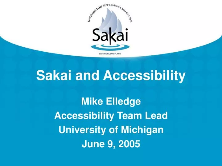 sakai and accessibility