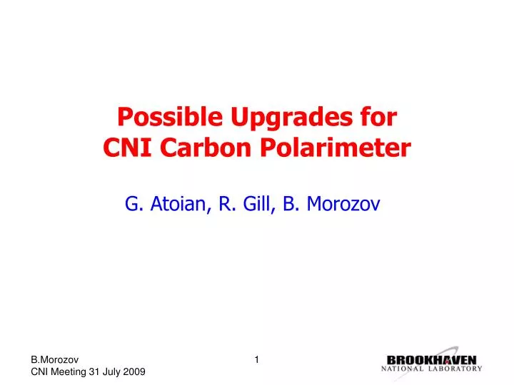 possible upgrades for cni carbon polarimeter