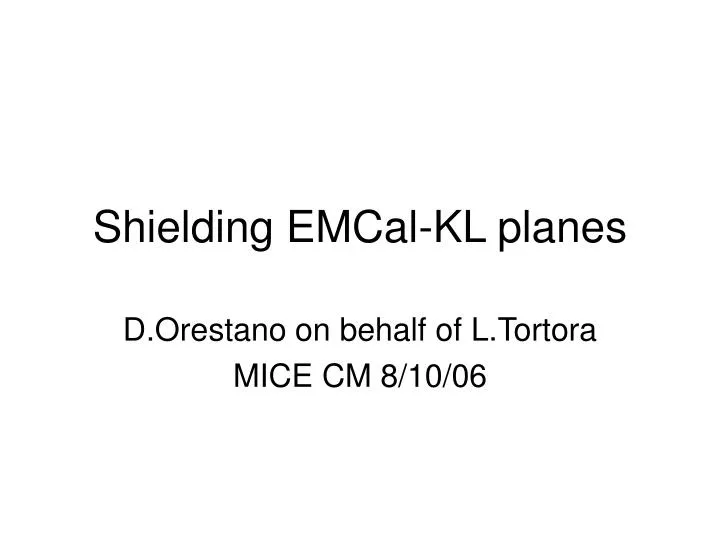 shielding emcal kl planes