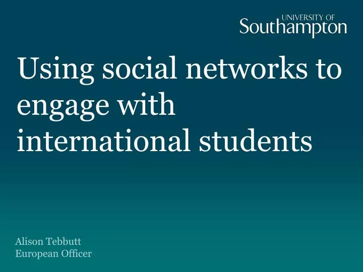 using social networks to engage with international students