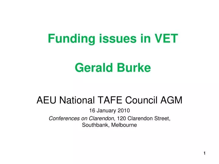funding issues in vet gerald burke