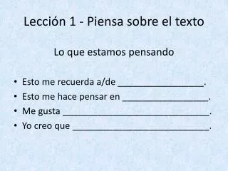 lecci n 1 piensa sobre el texto