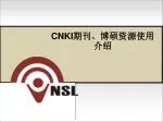 CNKI 期刊、博硕资源使用介绍 - slide 1