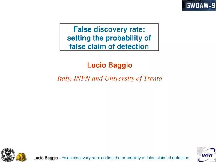 false discovery rate setting the probability of false claim of detection