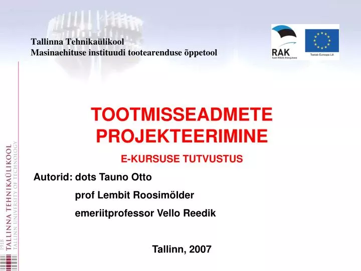 tallinna tehnika likool rak logo masinaehituse instituudi tootearenduse ppetool