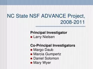 NC State NSF ADVANCE Project, 2008-2011