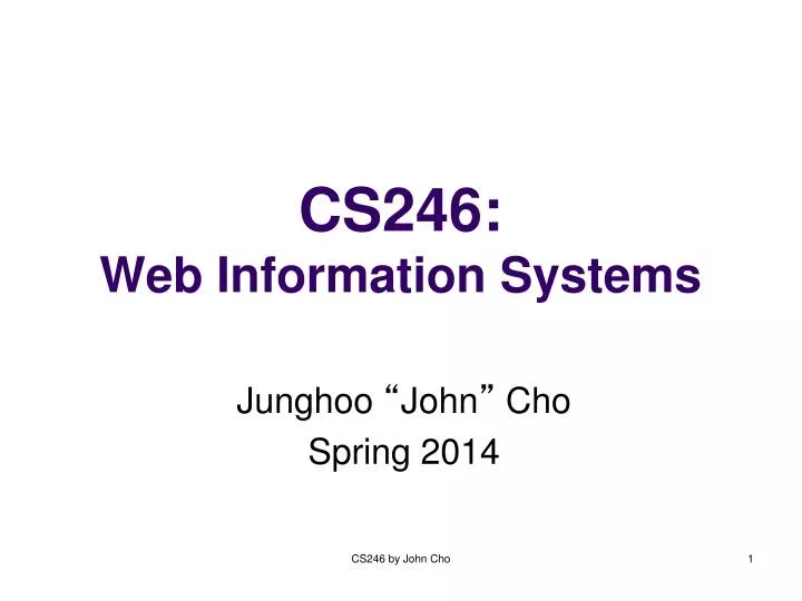 cs246 web information systems