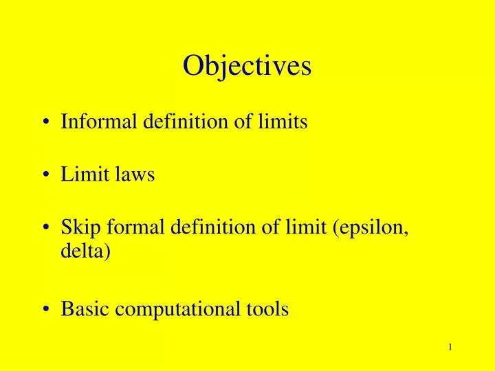 objectives