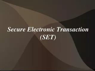 secure electronic transaction set