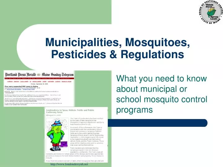 municipalities mosquitoes pesticides regulations