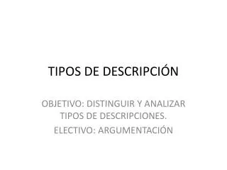 tipos de descripci n