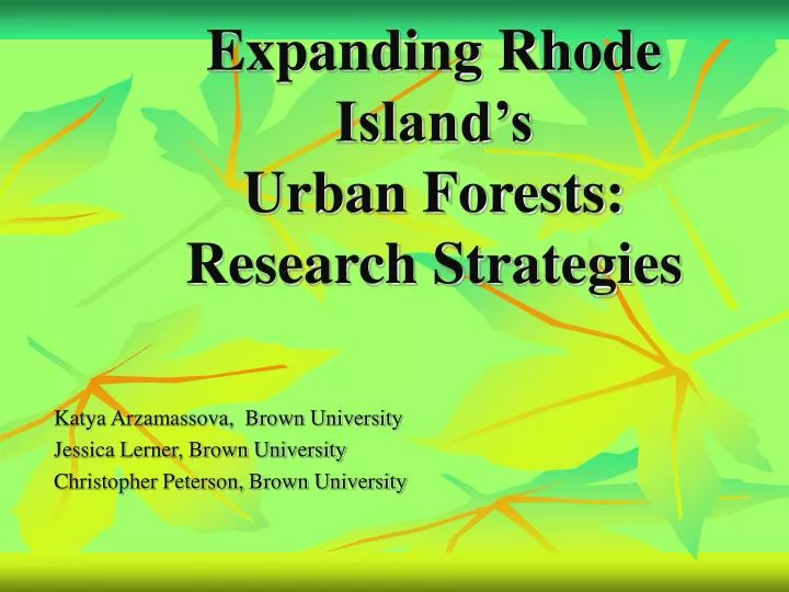 expanding rhode island s urban forests research strategies