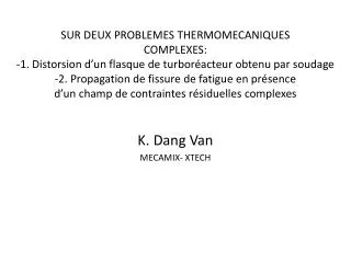 K. Dang Van MECAMIX- XTECH