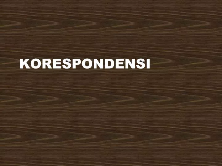 korespondensi