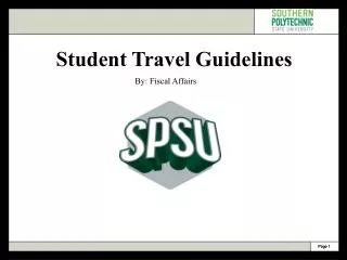 Student Travel Guidelines