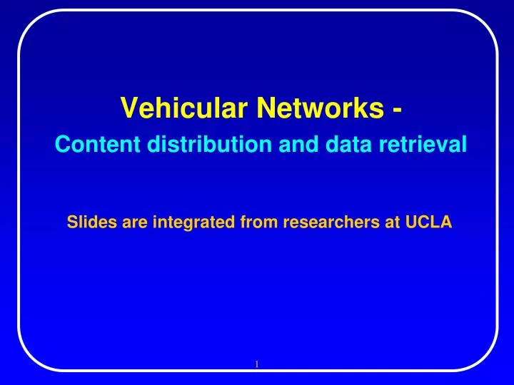 vehicular networks content distribution and data retrieval