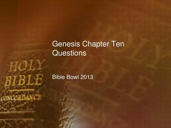 genesis chapter ten questions