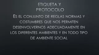 etiqueta y protocolo