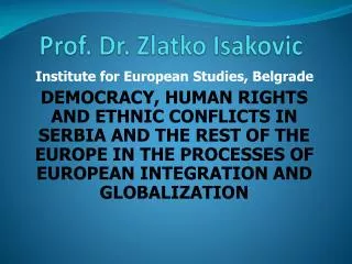 Prof. Dr. Zlatko Isakovic