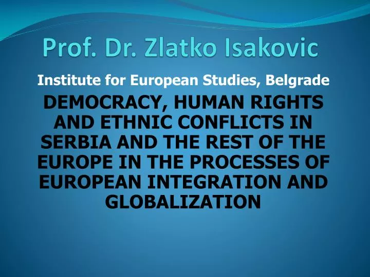 prof dr zlatko isakovic