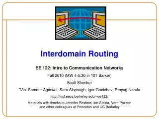 Interdomain Routing
