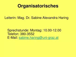 organisatorisches