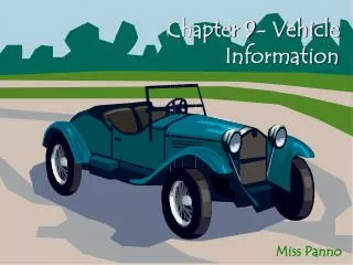 Chapter 9- Vehicle Information