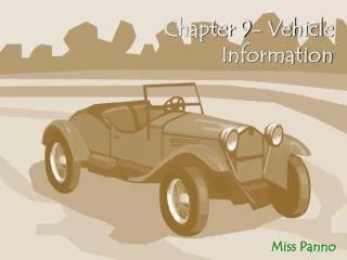 chapter 9 vehicle information