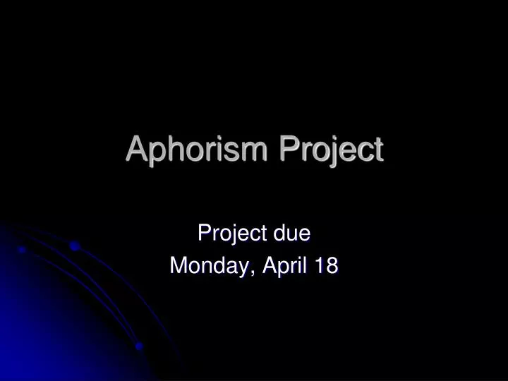 aphorism project