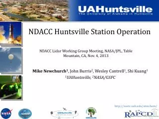NDACC Huntsville Station Operation