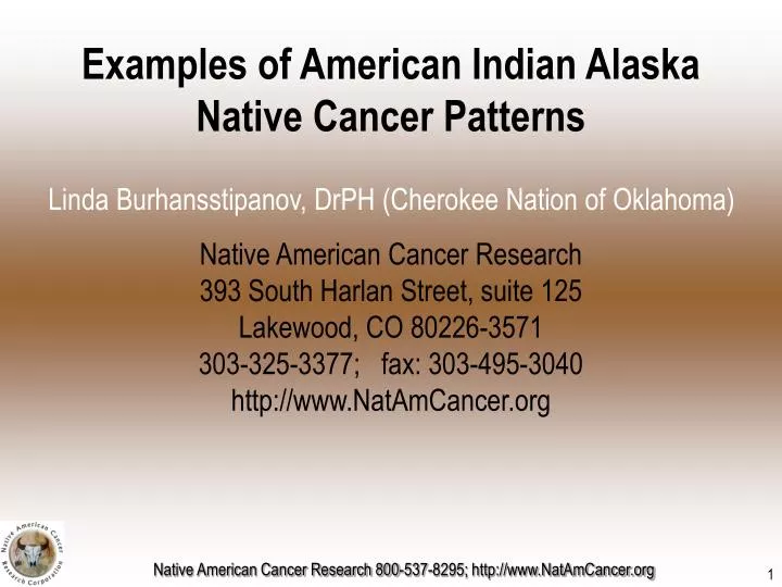 examples of american indian alaska native cancer patterns