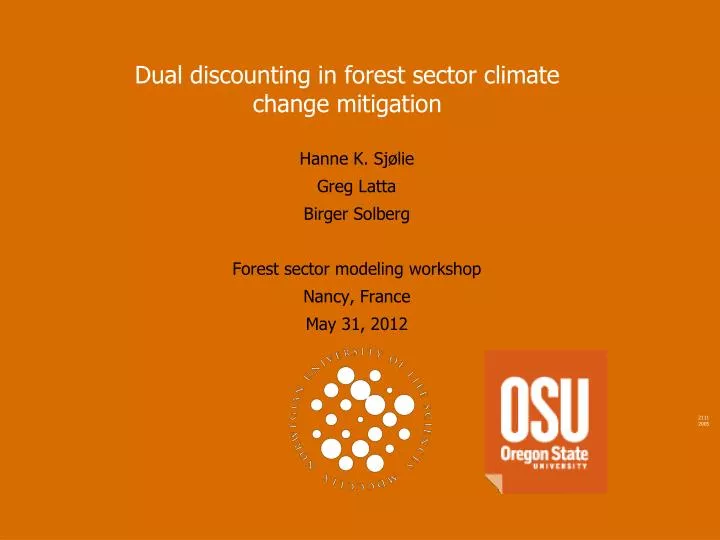dual discounting in forest sector climate change mitigation