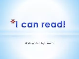 i can read