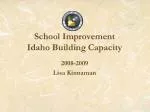 School Improvement Idaho Building Capacity