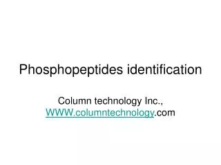 Phosphopeptides identification