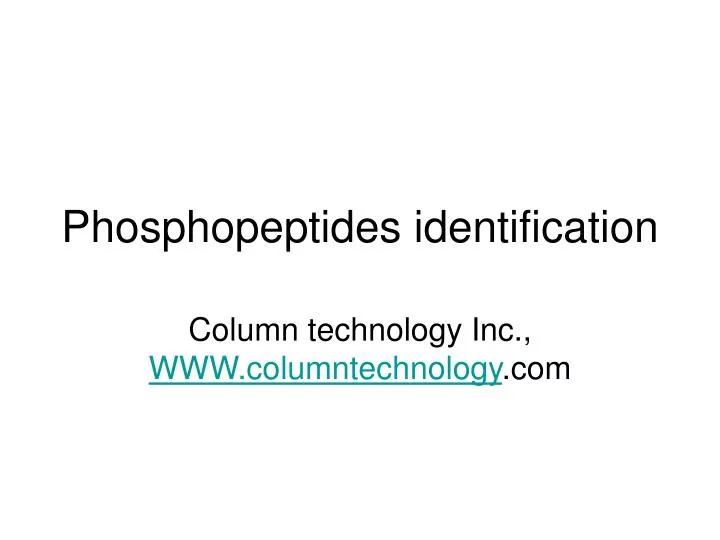 phosphopeptides identification