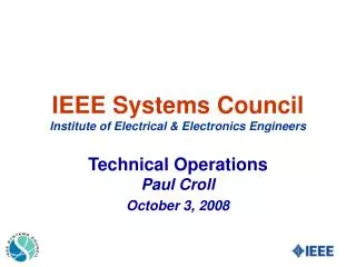 IEEE Systems Council Institute of Electrical &amp; Electronics Engineers