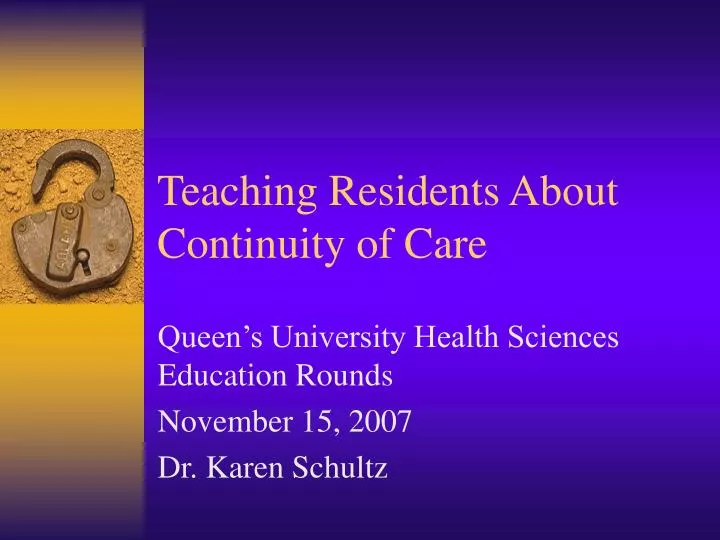 teaching residents about continuity of care
