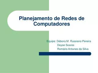 planejamento de redes de computadores
