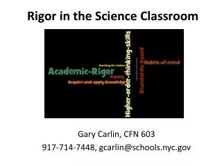 Rigor in the Science Classroom