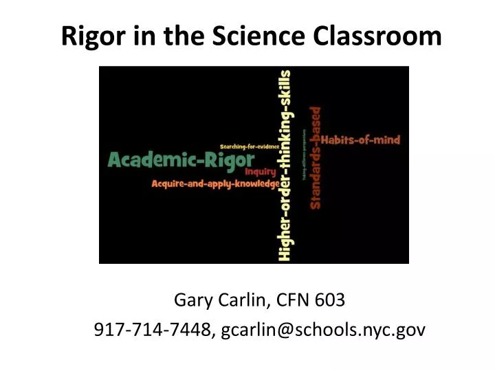 rigor in the science classroom