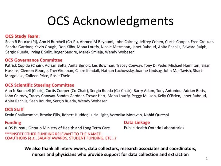 ocs acknowledgments