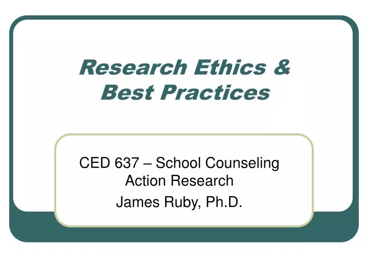 research ethics best practices