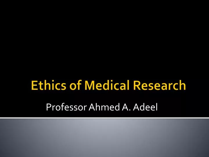 ethics of medical research