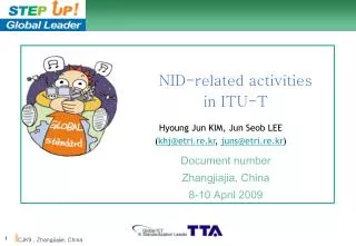 NID-related activities in ITU-T