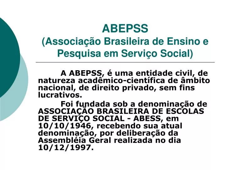 abepss associa o brasileira de ensino e pesquisa em servi o social
