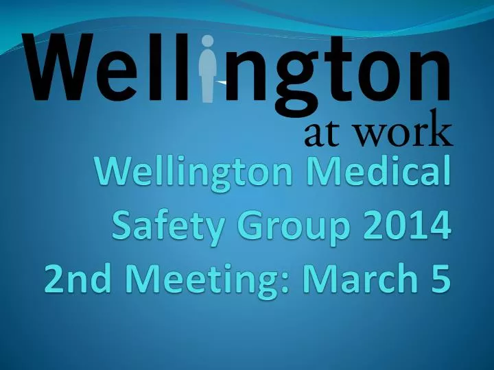 wellington medical safety group 2014 2nd meeting march 5