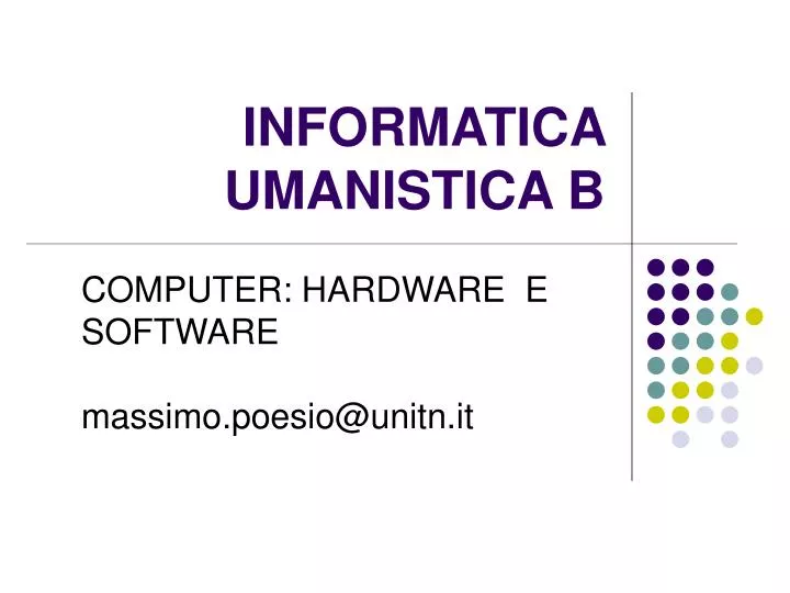 informatica umanistica b